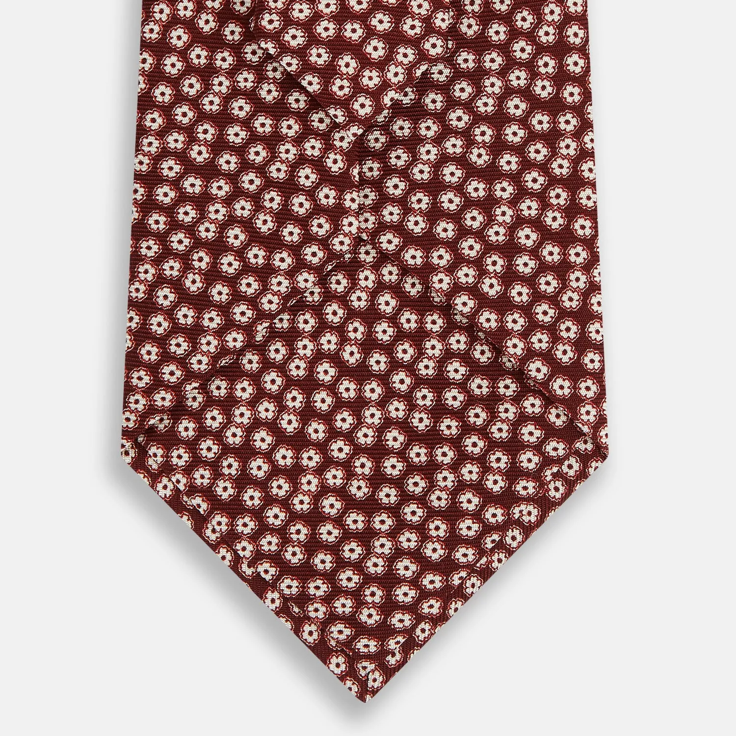 Burgundy Flower Patterned Silk Tie sold by Turnbull & Asser product image thumbnail 3