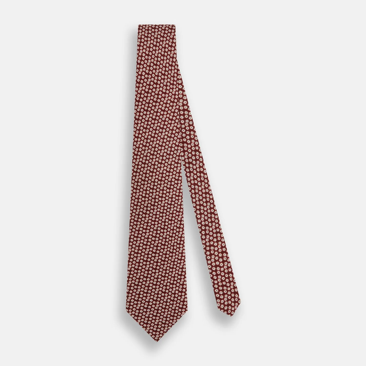 Burgundy Flower Patterned Silk Tie sold by Turnbull & Asser product image thumbnail 2