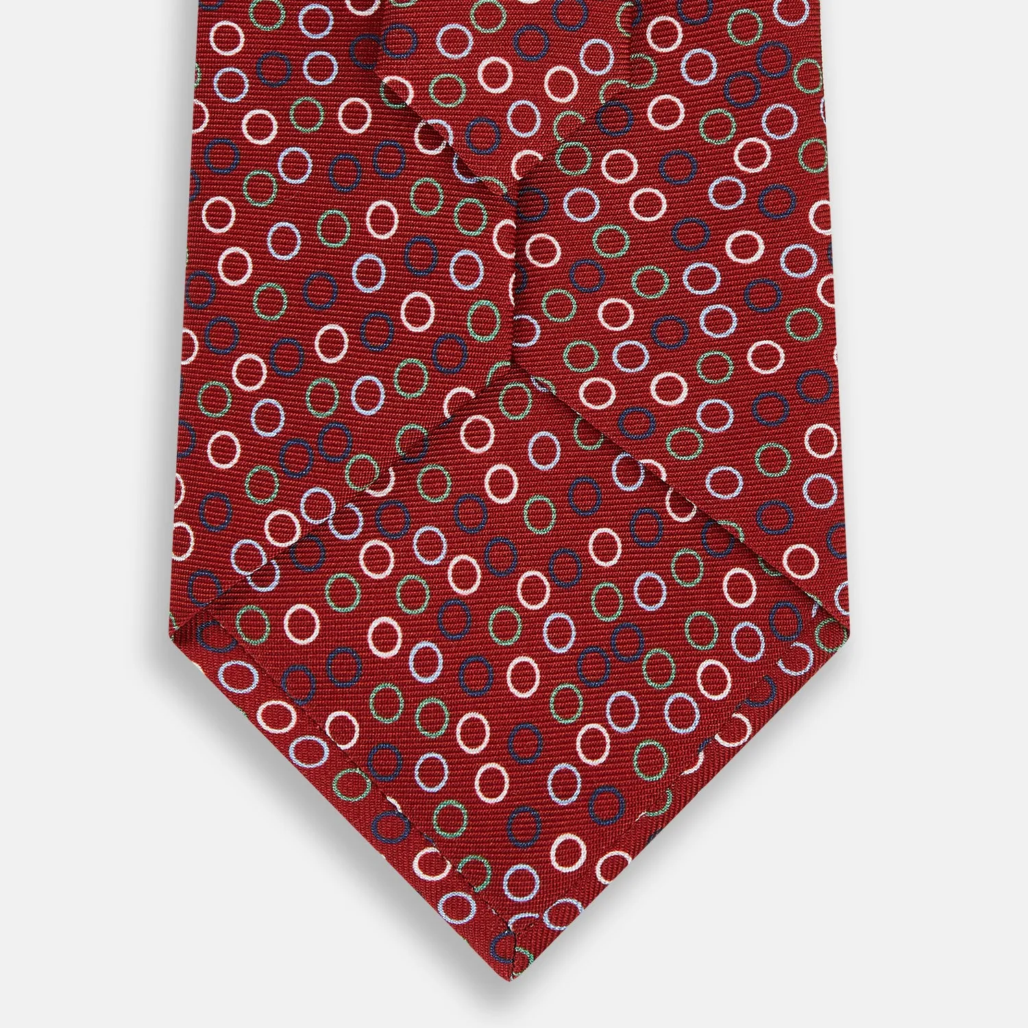Pink and Navy Circle Red Silk Tie sold by Turnbull & Asser product image thumbnail 3