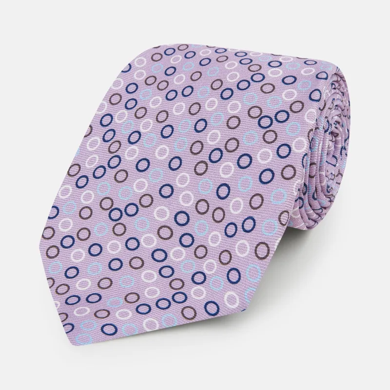 Multi-coloured Circle Yellow Silk Tie sold by Turnbull & Asser