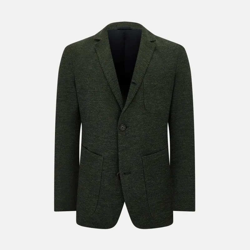 Forest Green Linen Blend Cambridge blazer sold by Turnbull & Asser