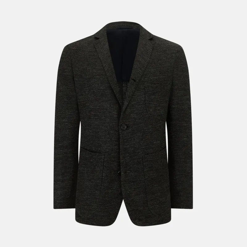 Charcoal Linen Blend Cambridge blazer sold by Turnbull & Asser