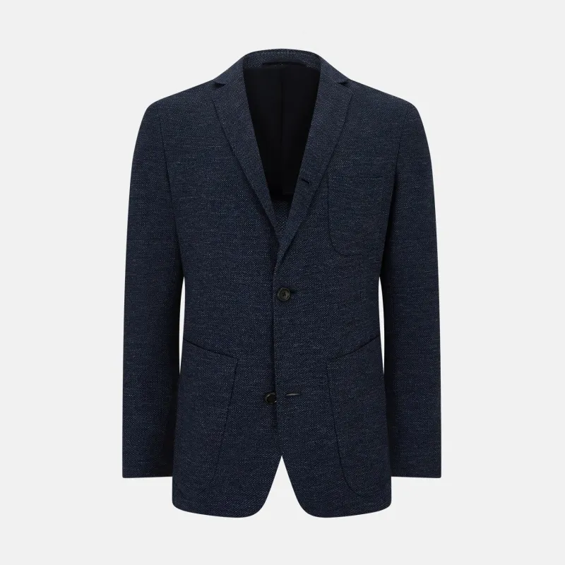 Navy Linen Blend Cambridge blazer sold by Turnbull & Asser