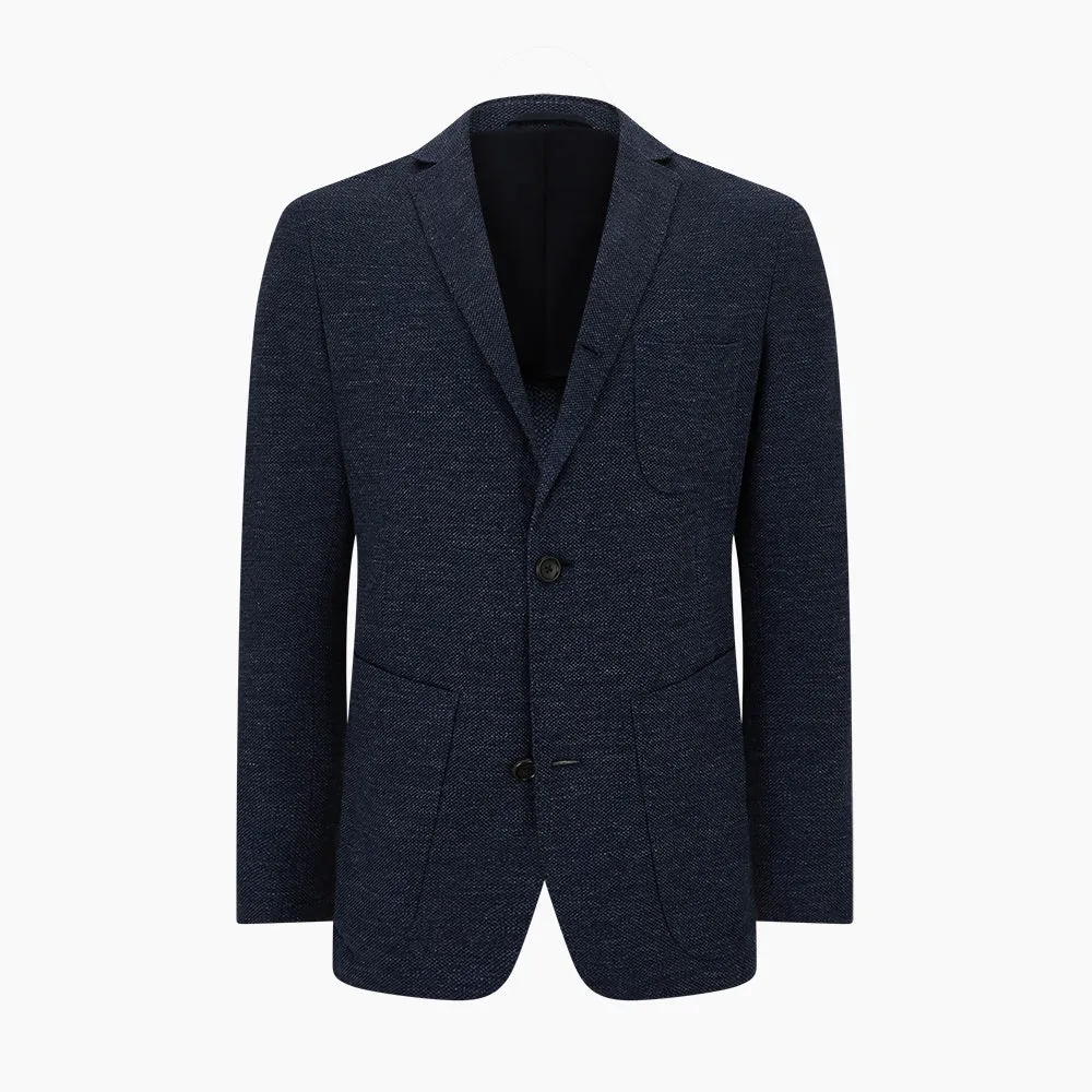 Navy Linen Blend Cambridge blazer sold by Turnbull & Asser product image thumbnail 5