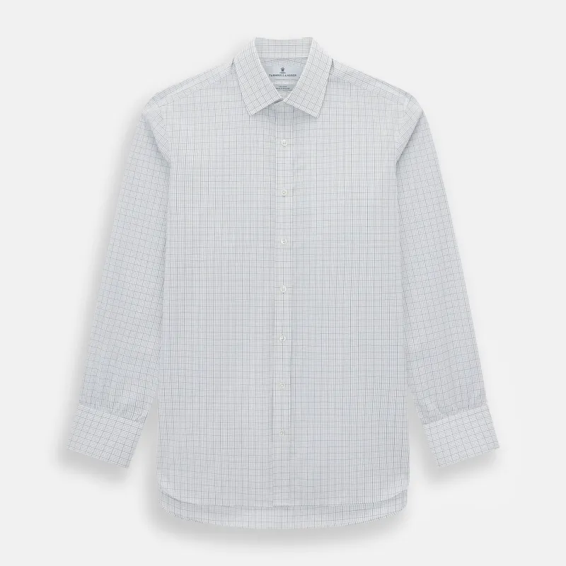 Navy and Blue Multi Grid Check Mayfair Shirt sold by Turnbull & Asser