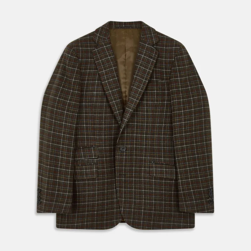 Green Multi Check Cashmere Barrington Blazer sold by Turnbull & Asser