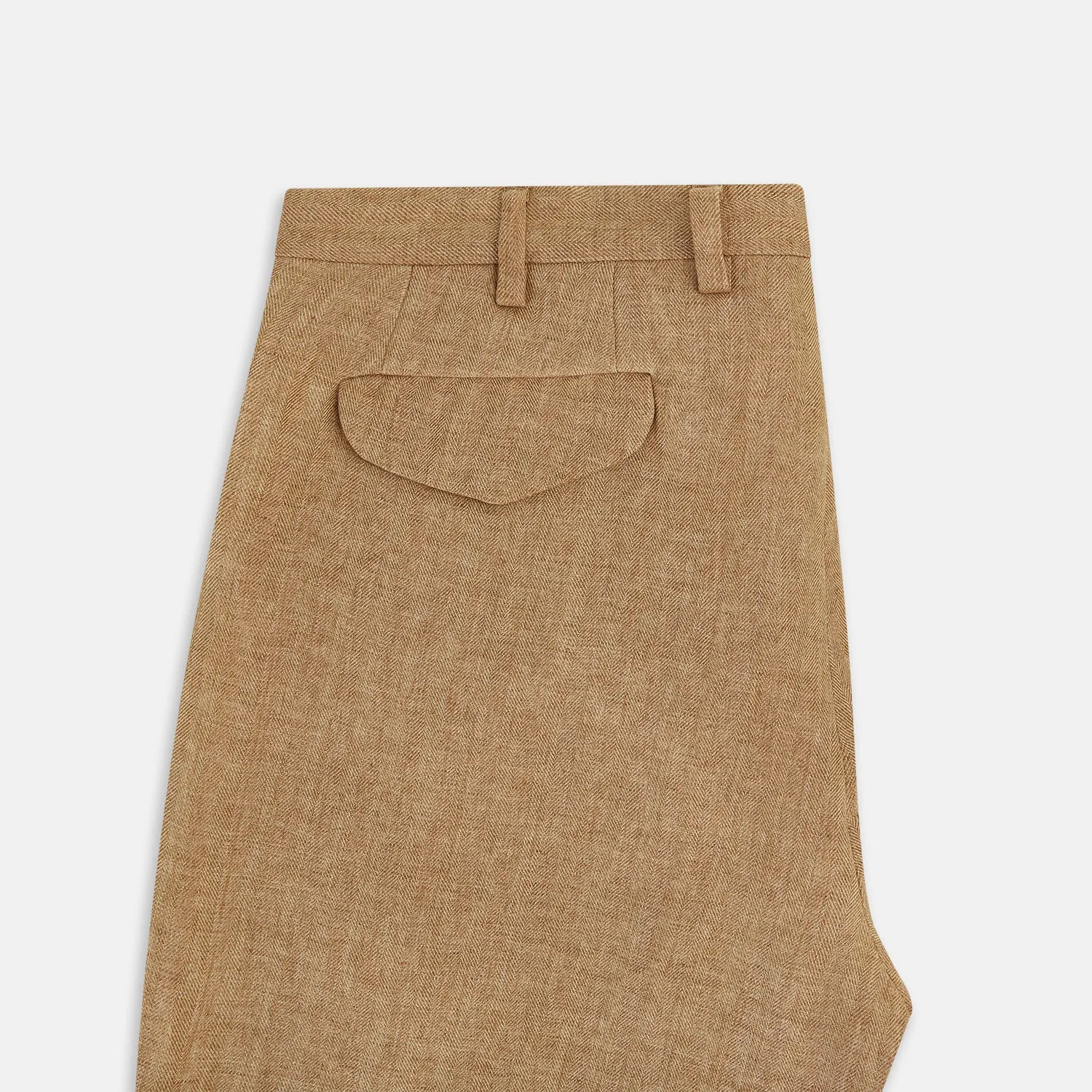 Camel Striped Linen Edmund trousers sold by Turnbull & Asser product image thumbnail 5