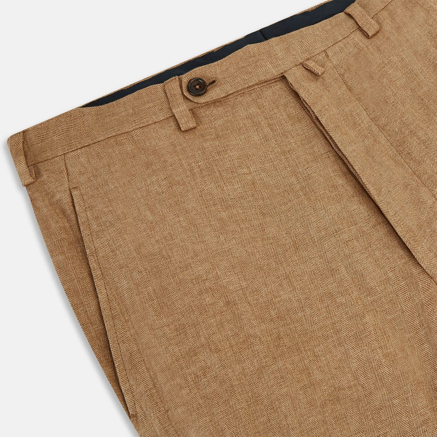 Camel Striped Linen Edmund trousers sold by Turnbull & Asser product image thumbnail 2