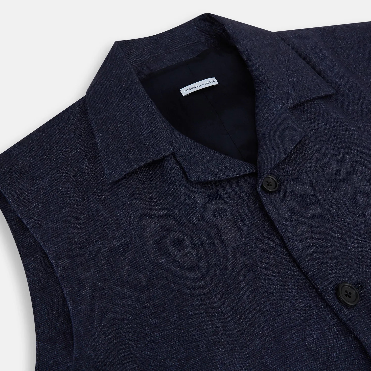 Navy Collared Linen Waistcoat sold by Turnbull & Asser product image thumbnail 2