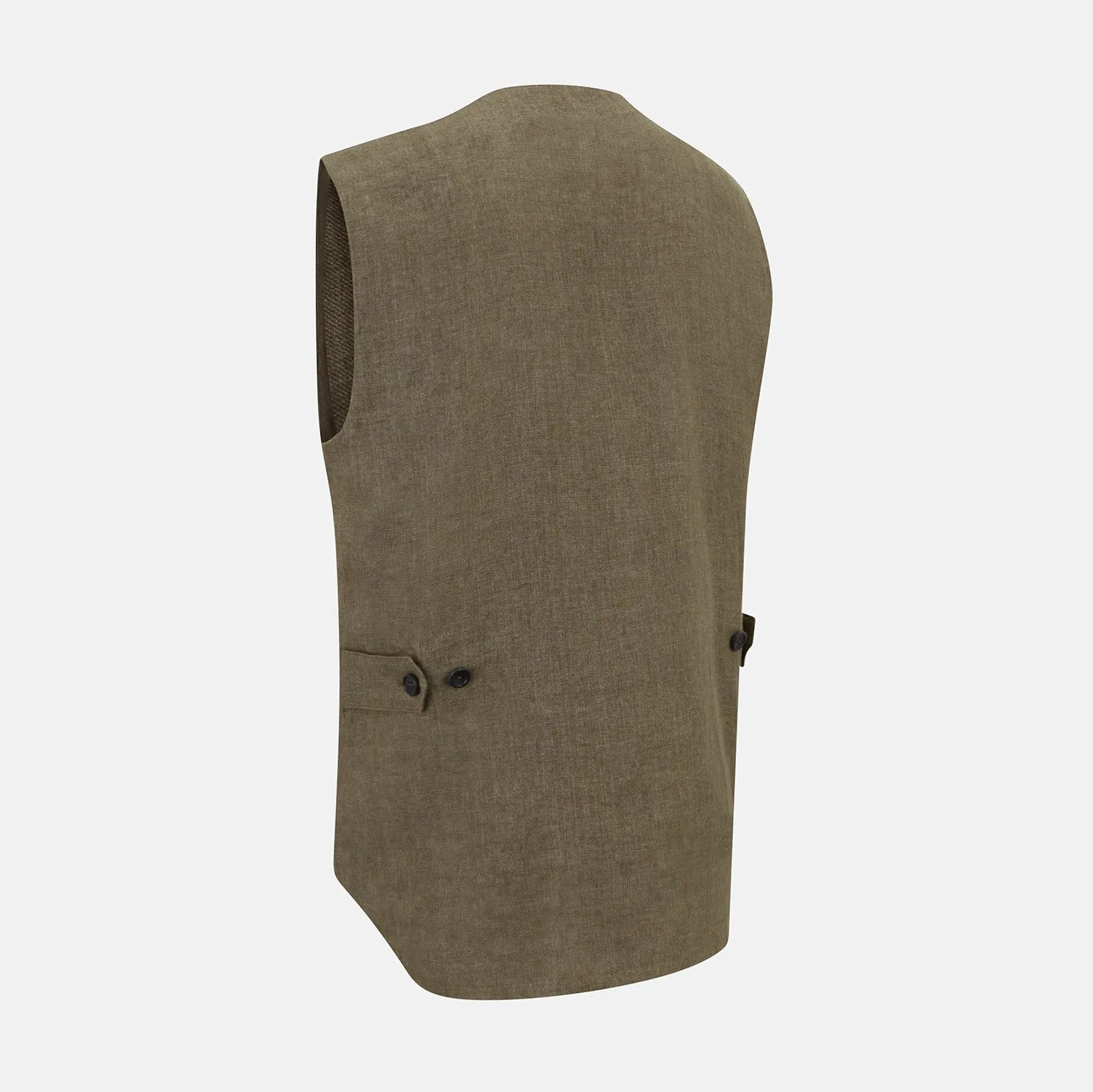 Olive Linen Twill Waistcoat sold by Turnbull & Asser product image thumbnail 4