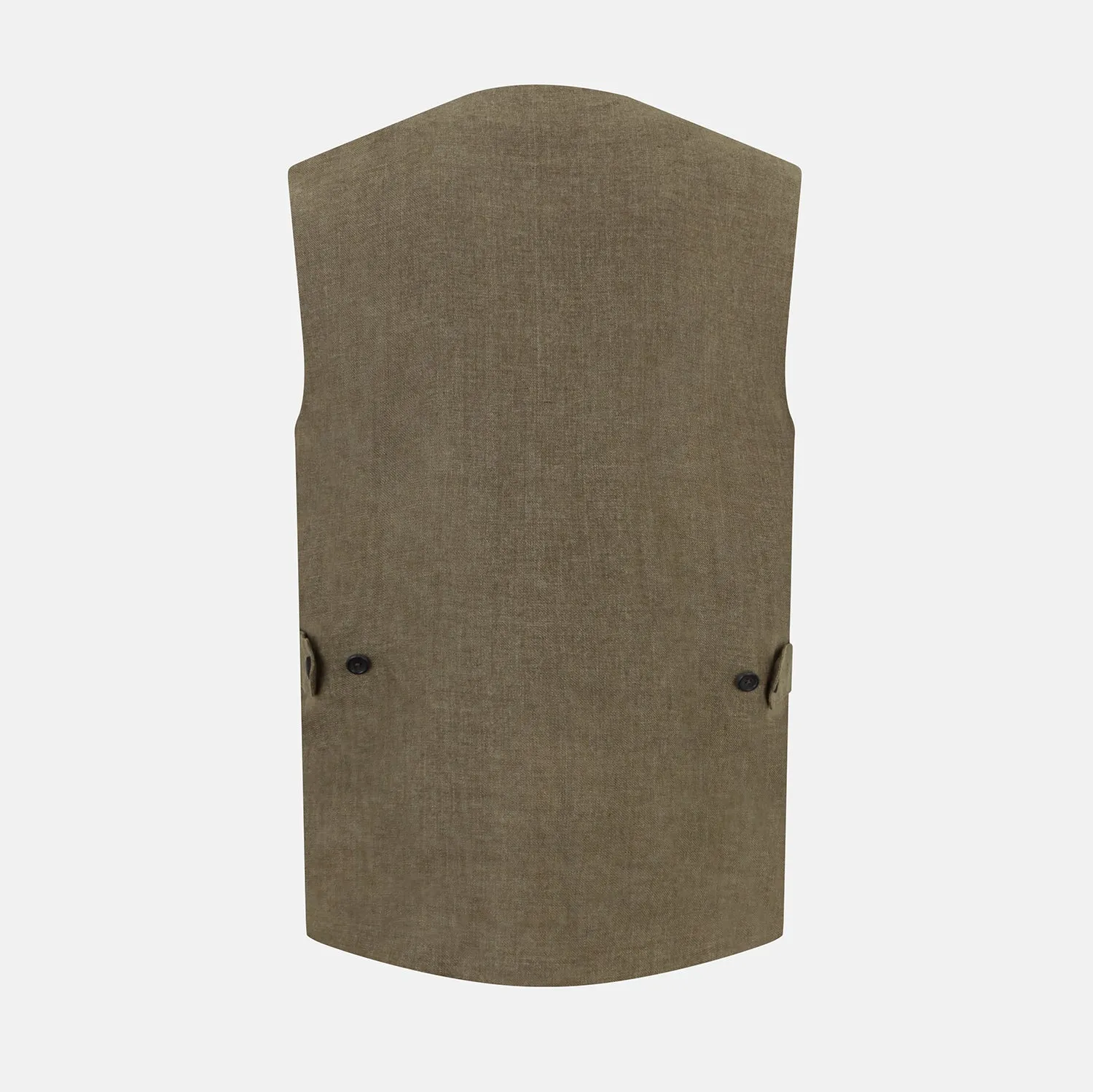 Olive Linen Twill Waistcoat sold by Turnbull & Asser product image thumbnail 3