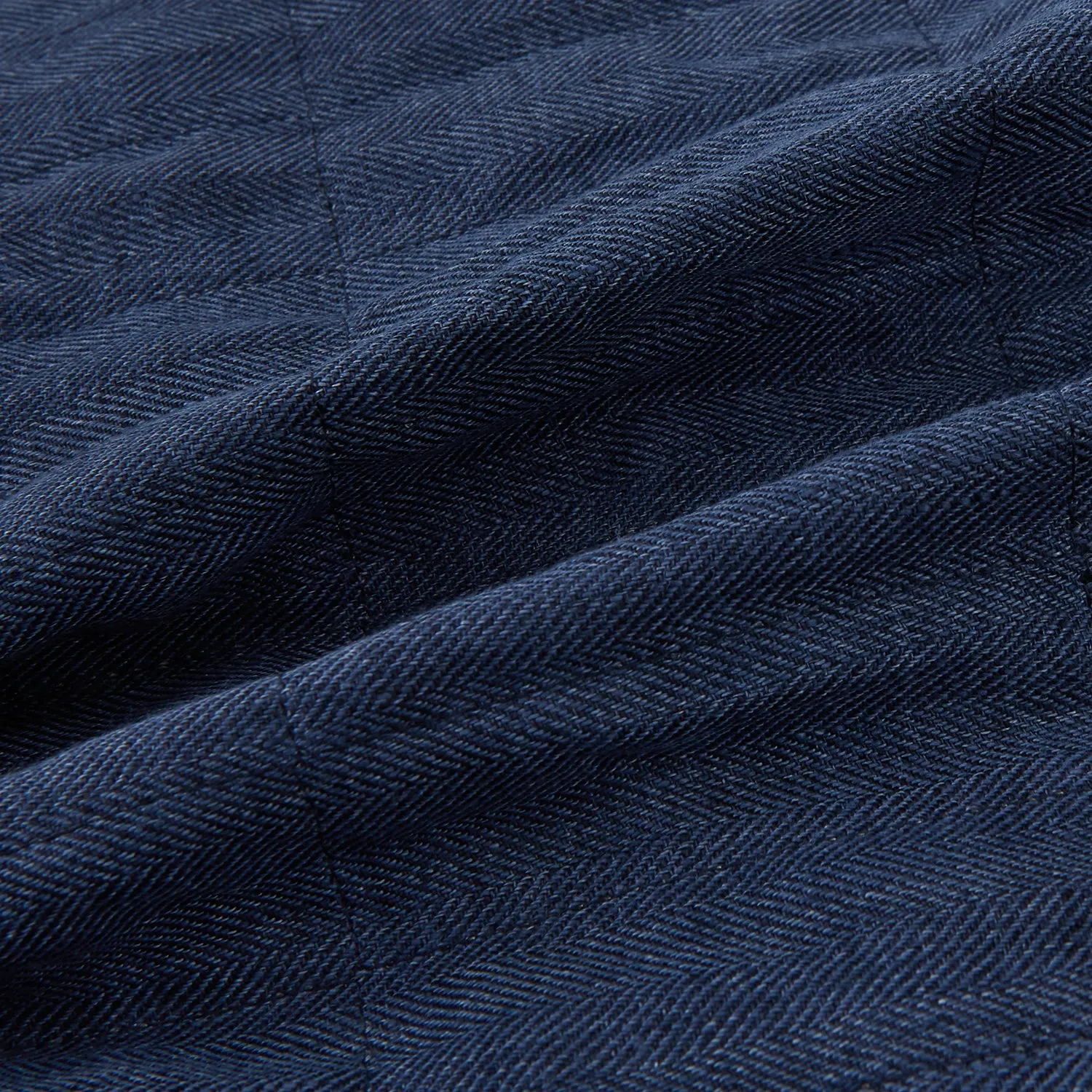 Denim Blue Quilted Linen Herringbone Waistcoat sold by Turnbull & Asser product image thumbnail 5