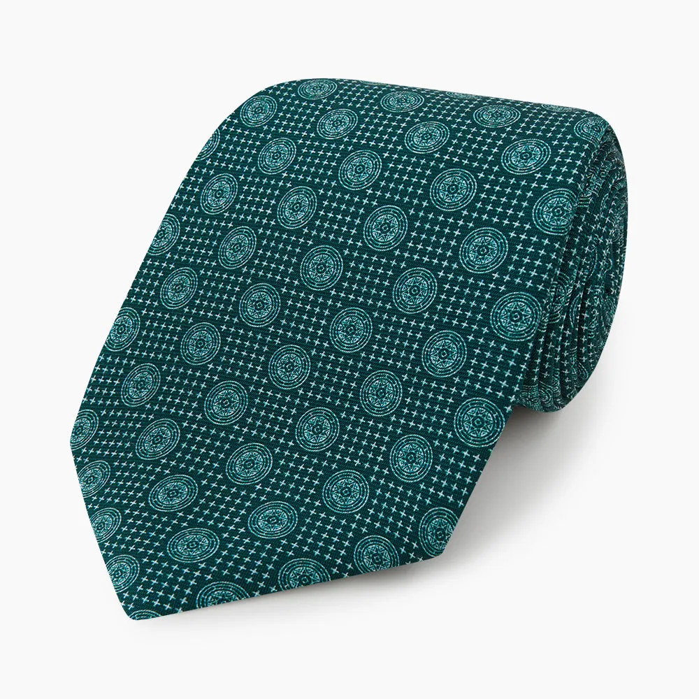 Forest Green Medallion Silk Tie sold by Turnbull & Asser product image thumbnail 5