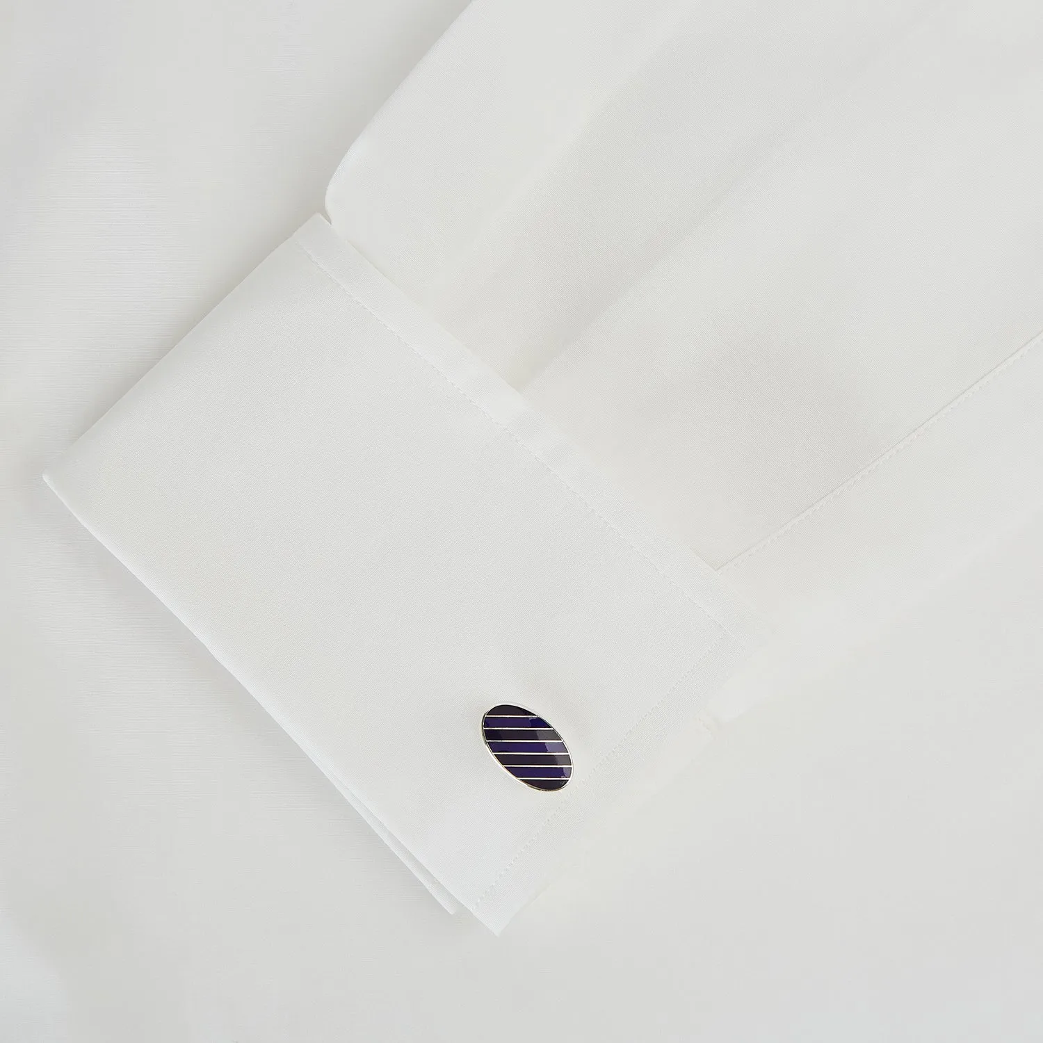Navy Striped Oval Enamel Cufflinks sold by Turnbull & Asser product image thumbnail 3