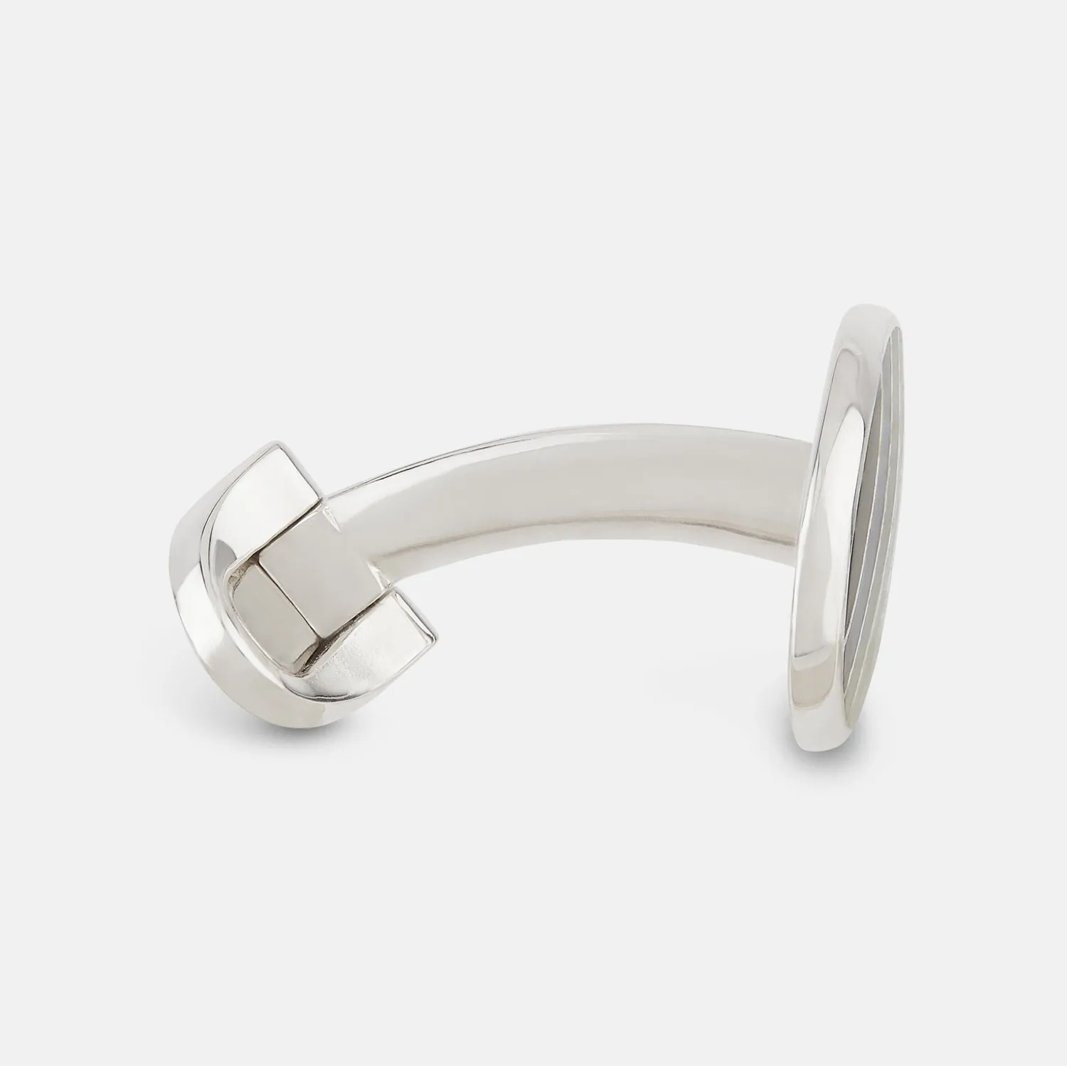 Navy Striped Oval Enamel Cufflinks sold by Turnbull & Asser product image thumbnail 2