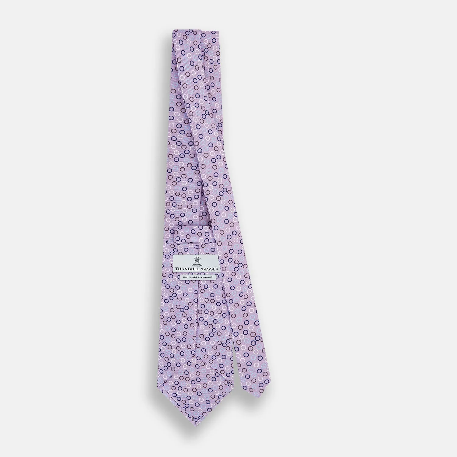 Multi-coloured Circle Lilac Silk Tie sold by Turnbull & Asser product image thumbnail 4