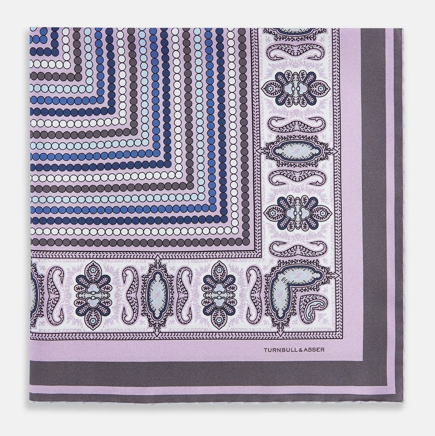 Lilac Dots and Paisley Silk Pocket Square sold by Turnbull & Asser product image thumbnail 5