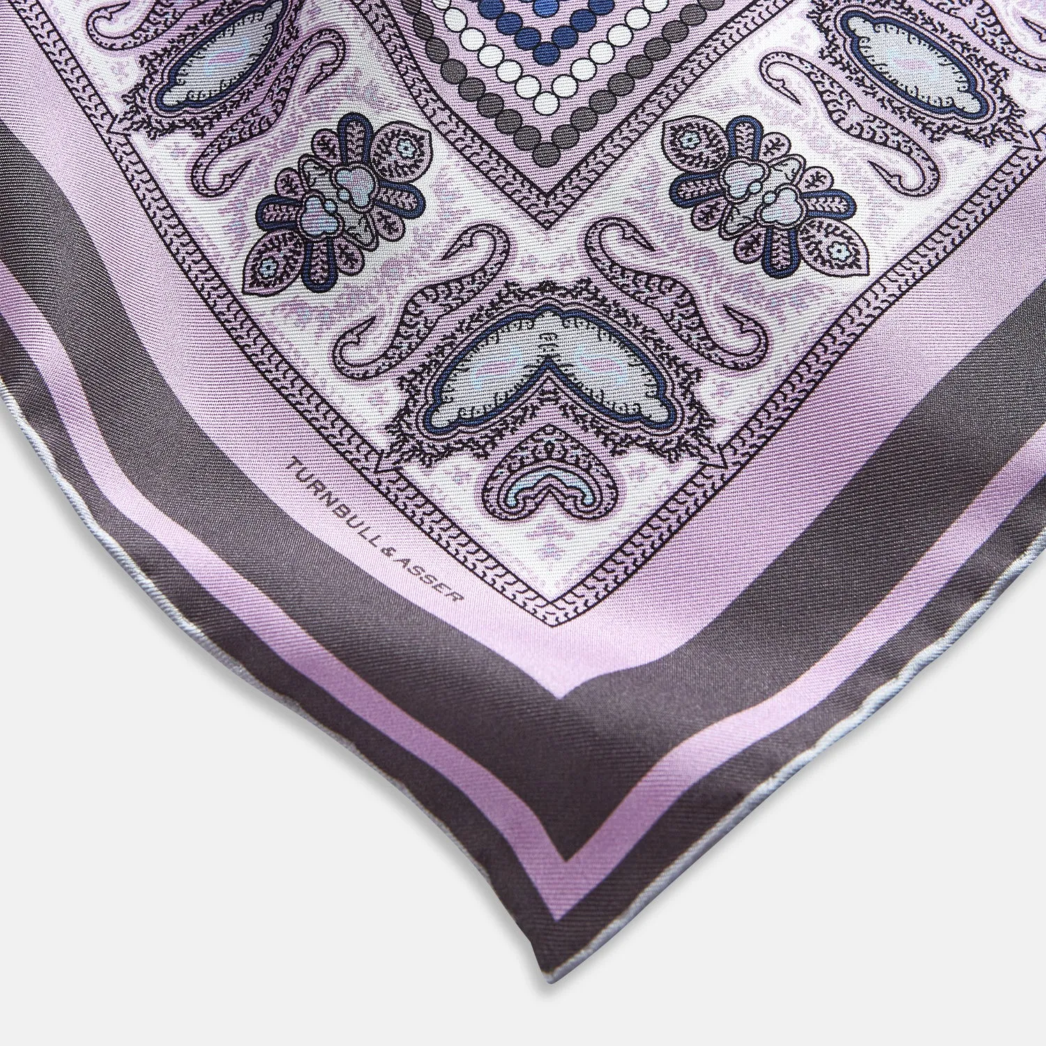 Lilac Dots and Paisley Silk Pocket Square sold by Turnbull & Asser product image thumbnail 4