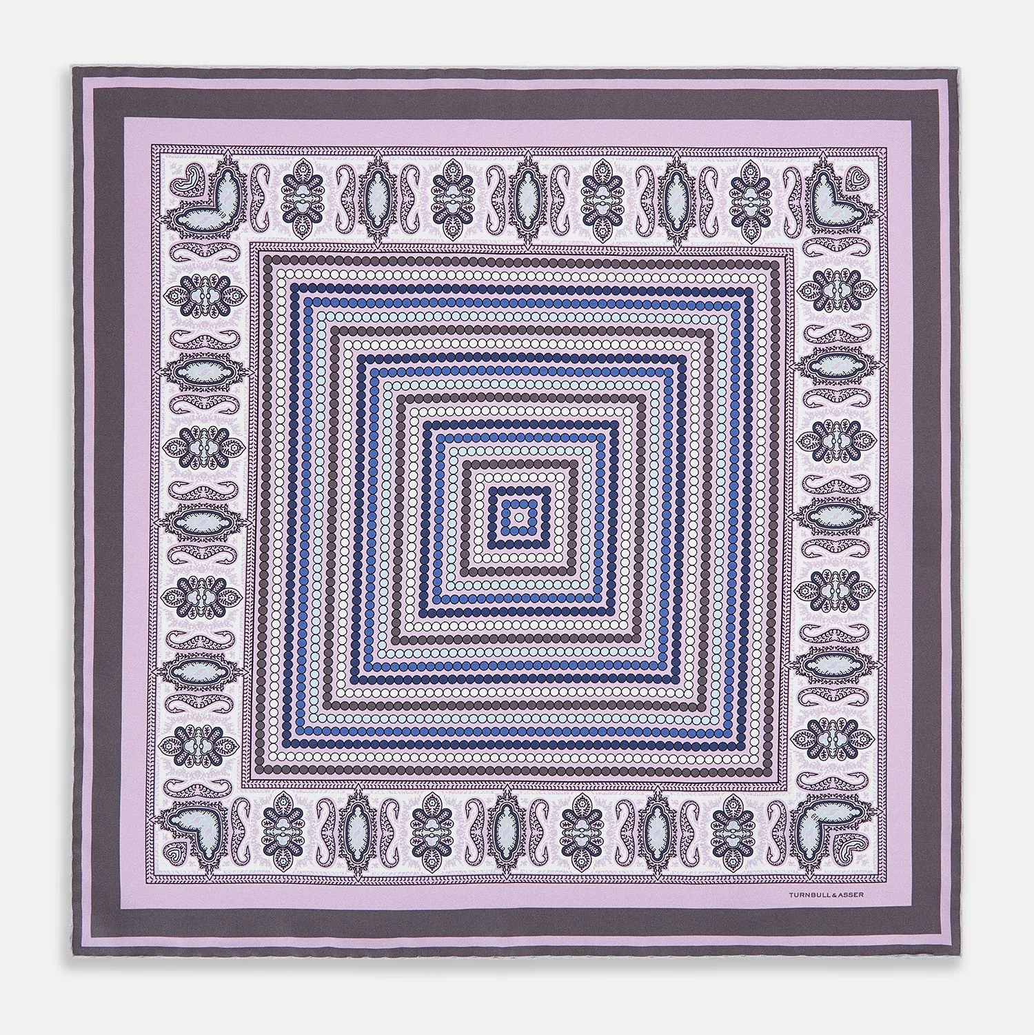 Lilac Dots and Paisley Silk Pocket Square sold by Turnbull & Asser product image thumbnail 3