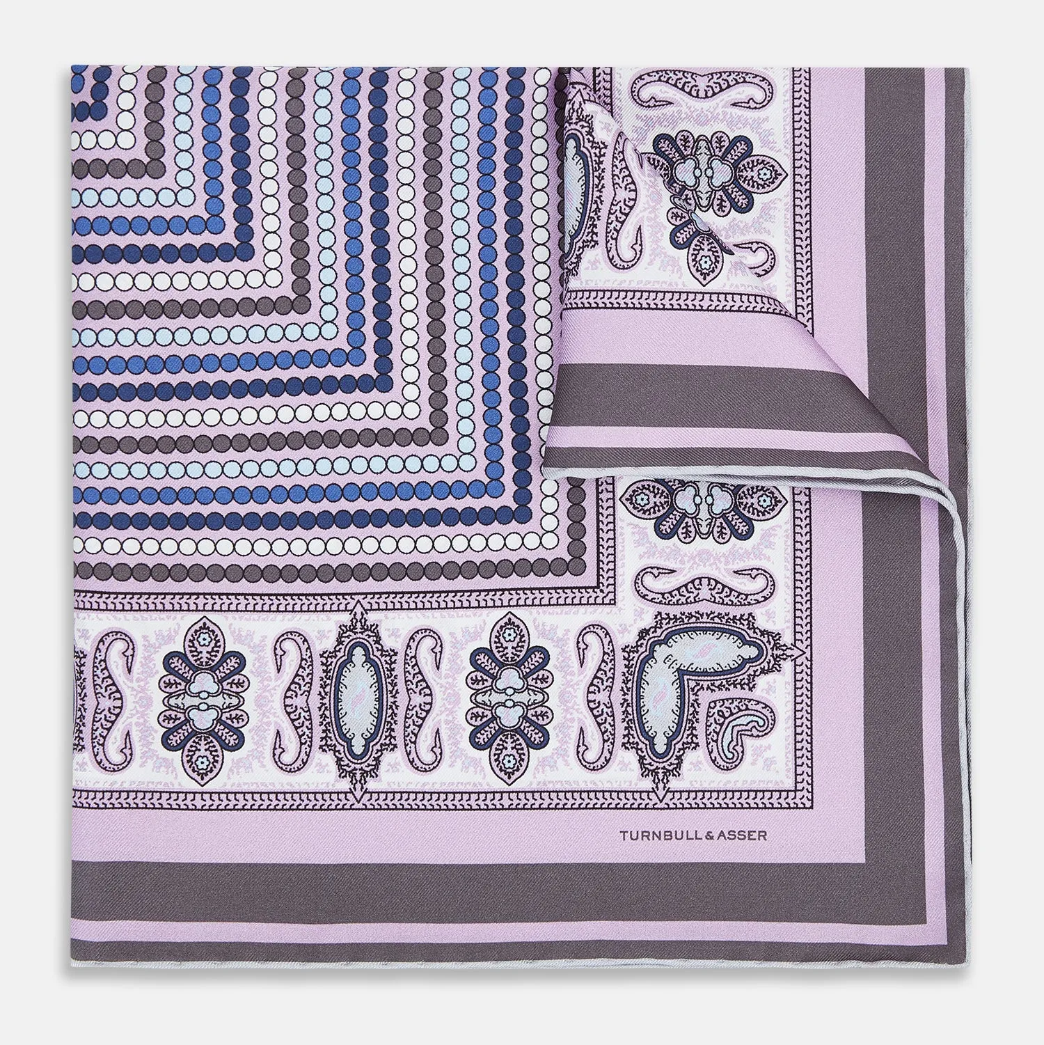 Lilac Dots and Paisley Silk Pocket Square sold by Turnbull & Asser product image thumbnail 2