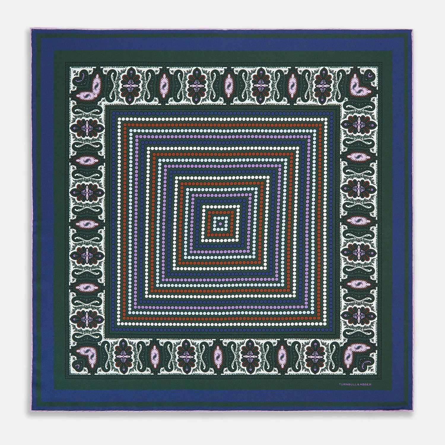 Forest Green Dots and Paisley Silk Pocket Square sold by Turnbull & Asser product image thumbnail 4