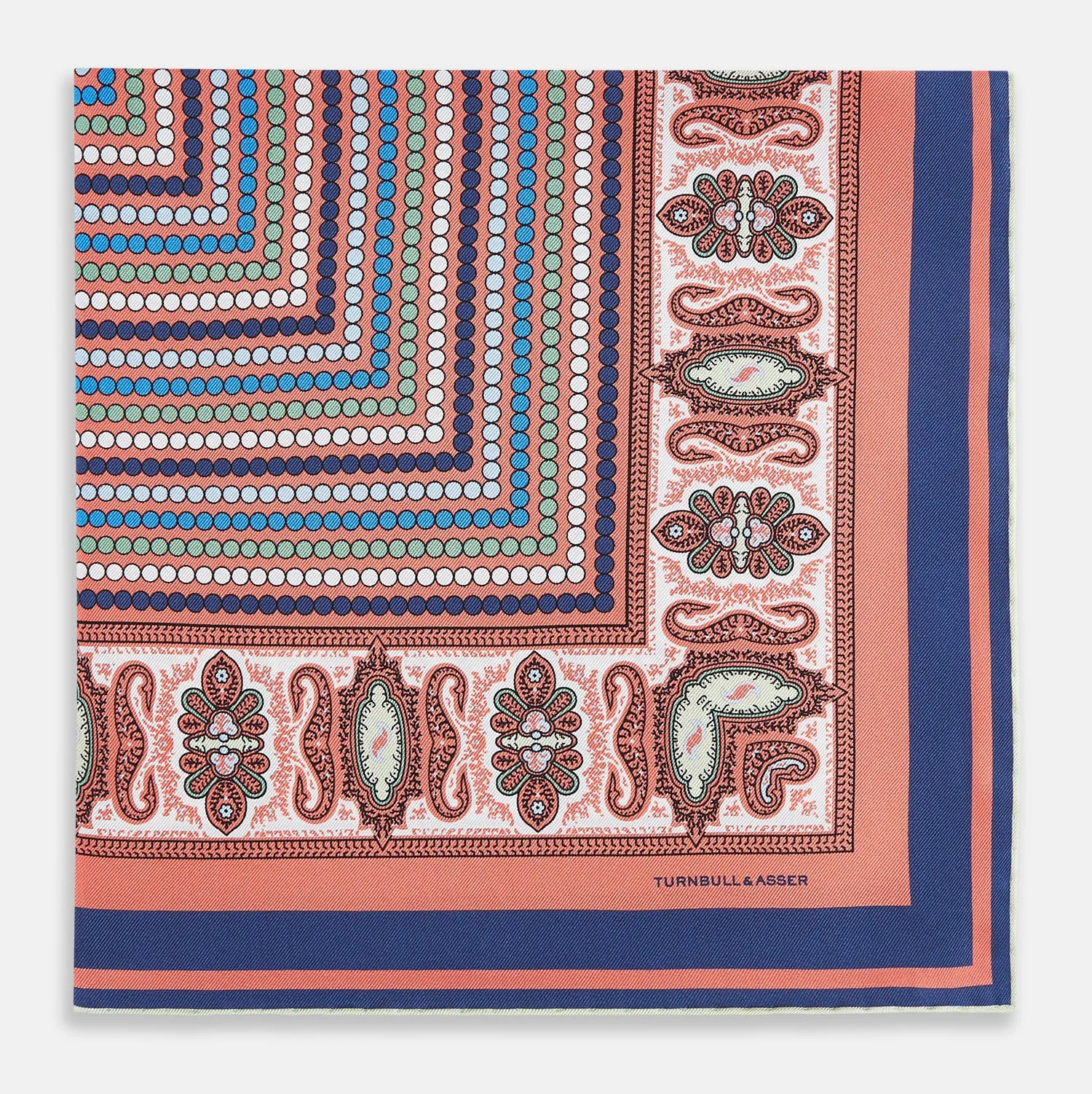 Orange Dots and Paisley Silk Pocket Square sold by Turnbull & Asser product image thumbnail 5