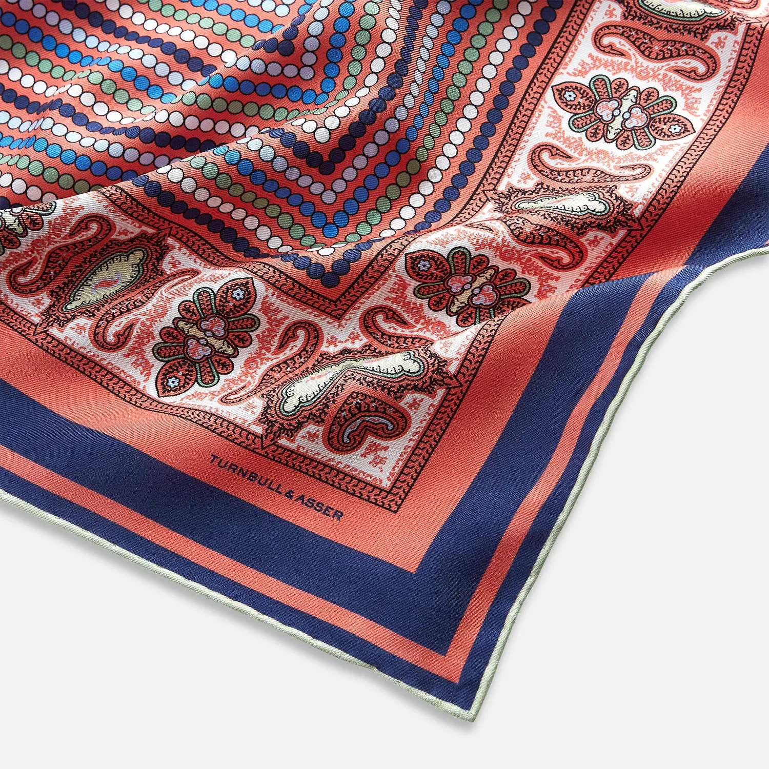 Orange Dots and Paisley Silk Pocket Square sold by Turnbull & Asser product image thumbnail 3