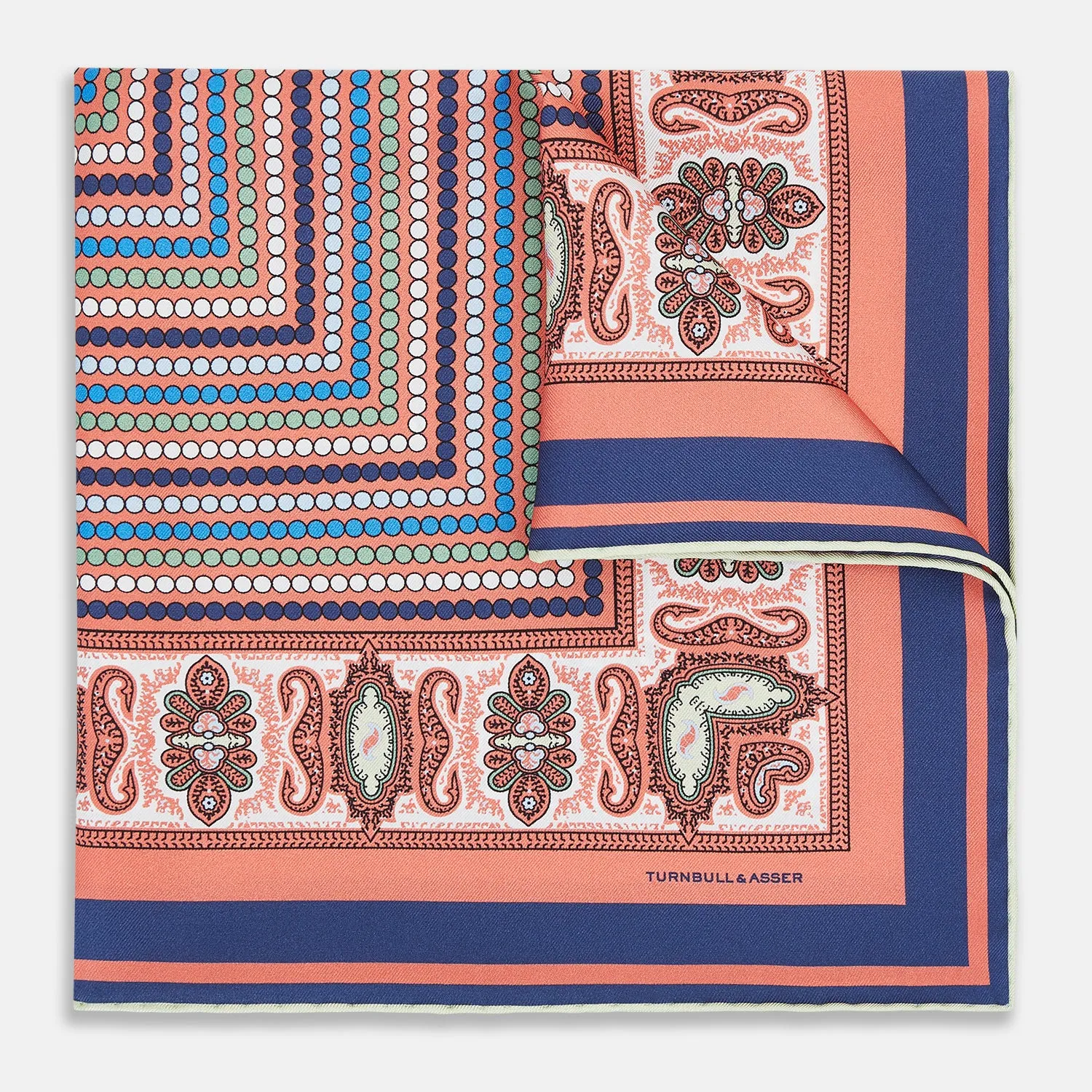 Orange Dots and Paisley Silk Pocket Square sold by Turnbull & Asser product image thumbnail 2