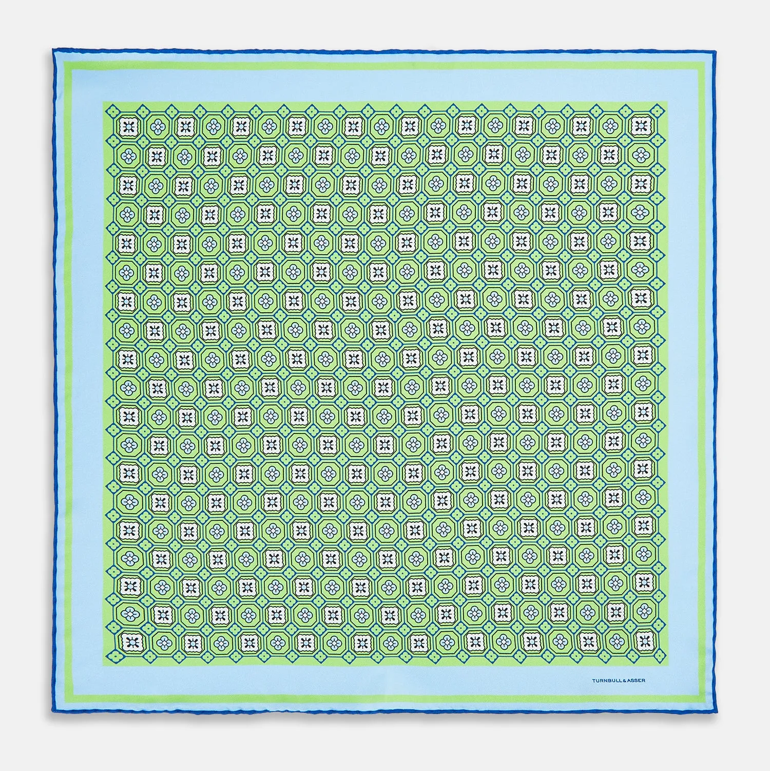 Fern Green Floral Tile Silk Pocket Square sold by Turnbull & Asser product image thumbnail 5