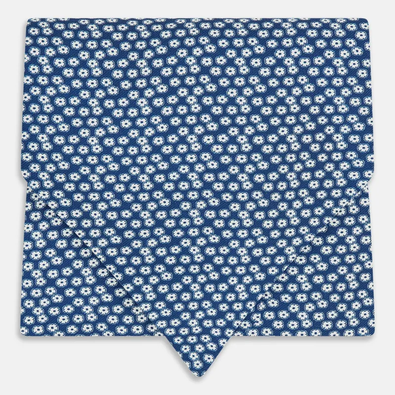 Azzuro Flower Patterned Silk Cravat sold by Turnbull & Asser