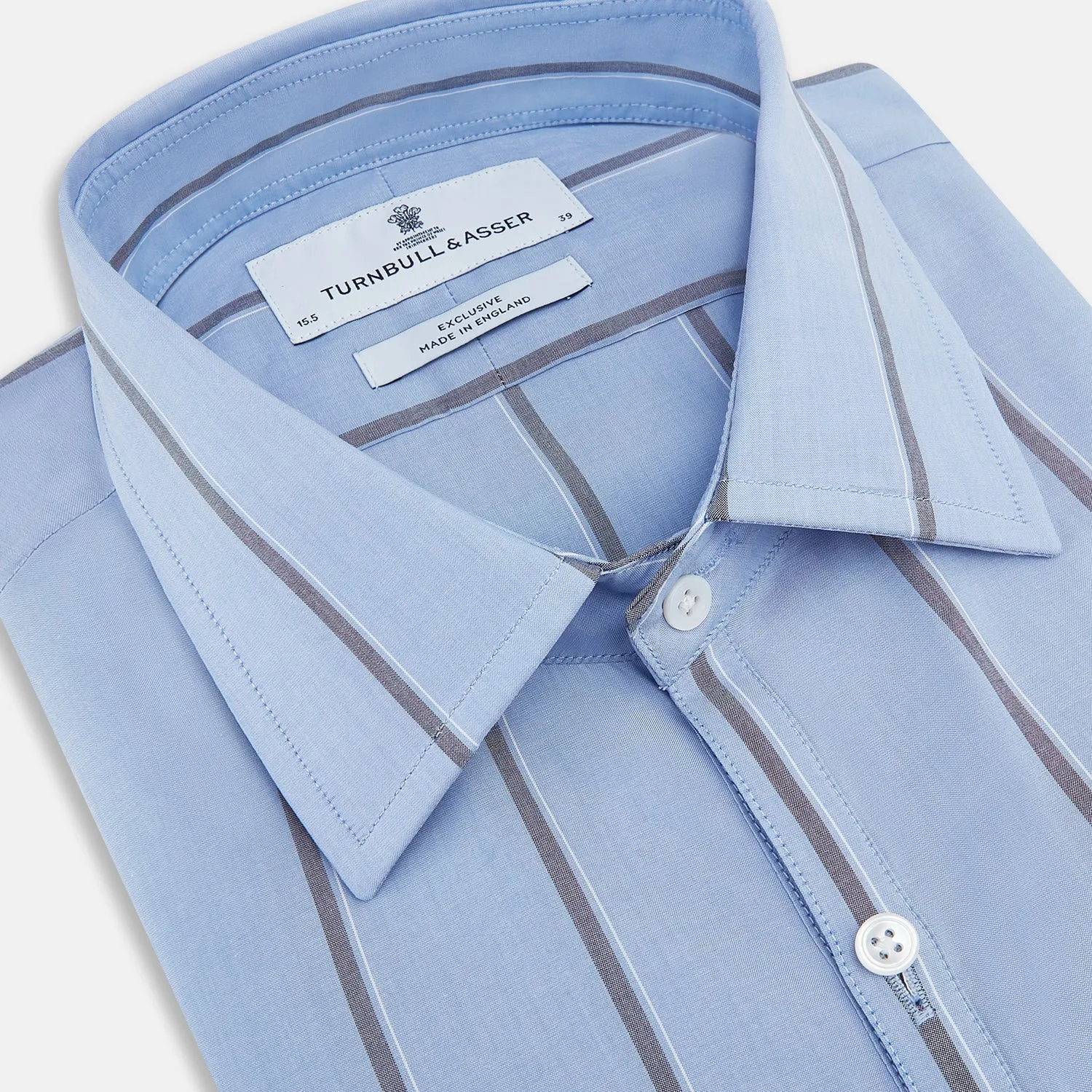 Sky Blue Track Stripe Westminster Shirt sold by Turnbull & Asser product image thumbnail 2