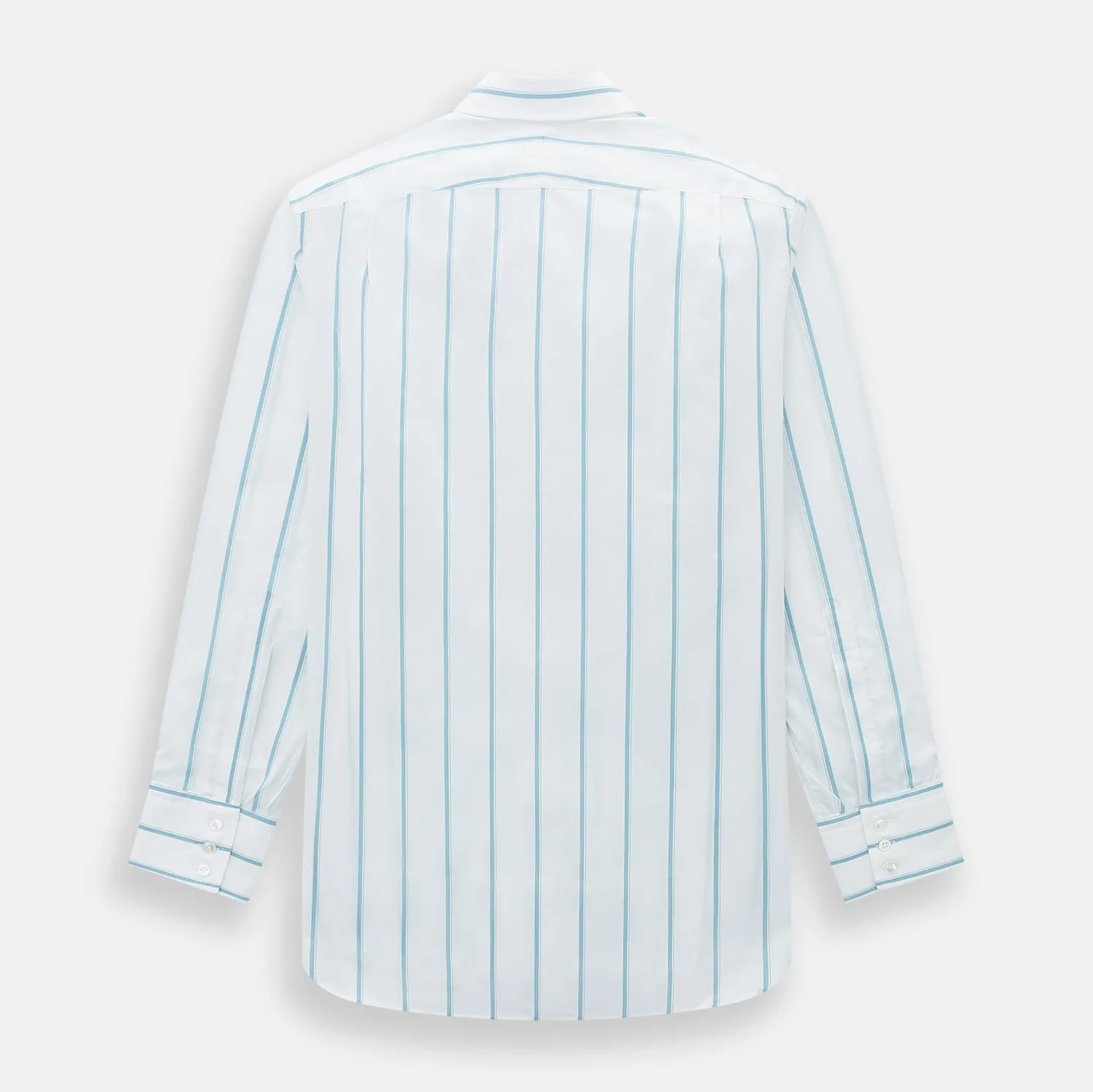 Turquoise Track Stripe Mayfair Shirt sold by Turnbull & Asser product image thumbnail 3