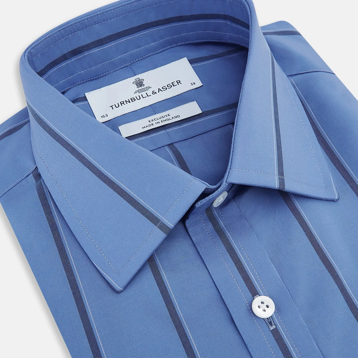 Colony Blue Track Stripe Mayfair Shirt sold by Turnbull & Asser product image thumbnail 2