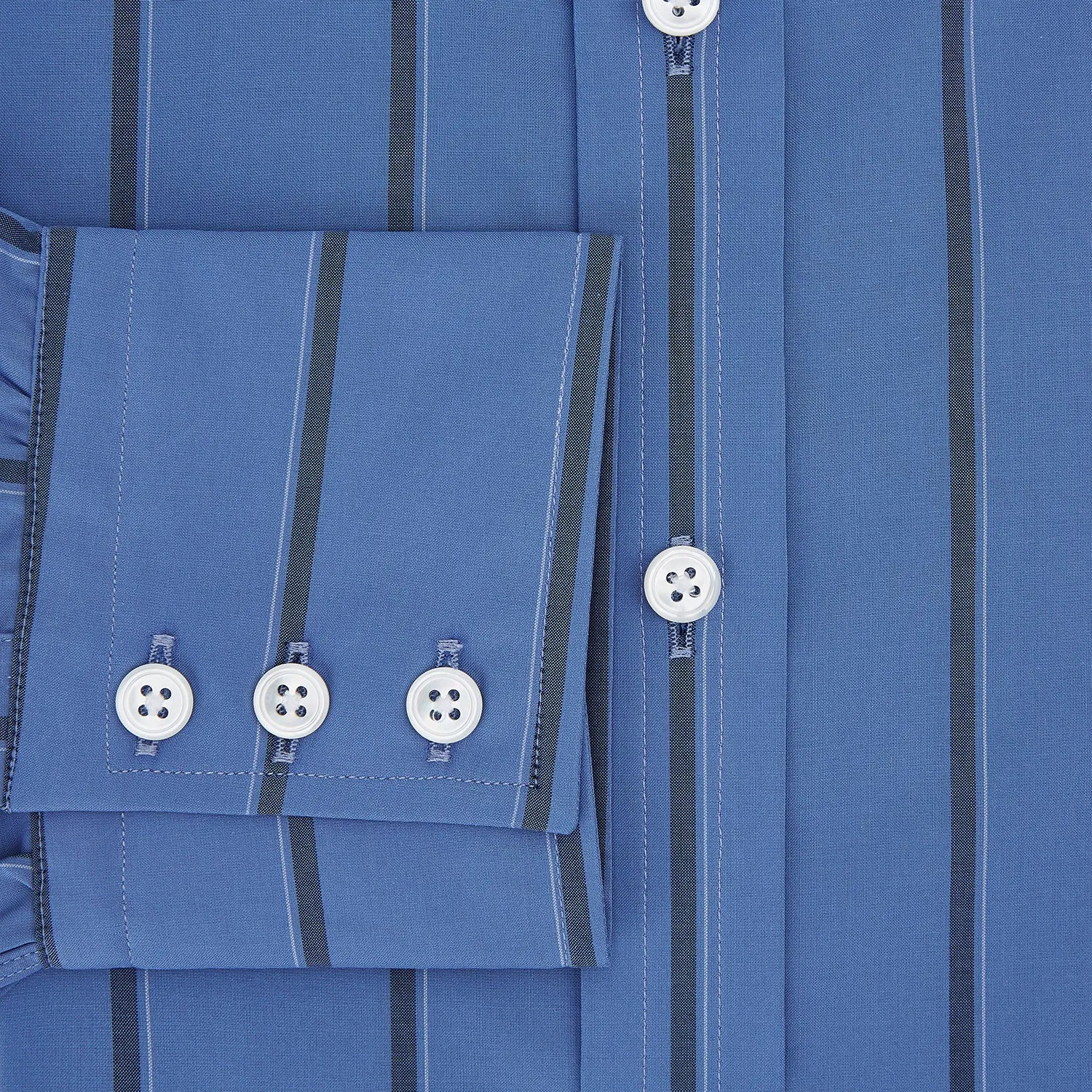 Colony Blue Track Stripe Mayfair Shirt sold by Turnbull & Asser product image thumbnail 4
