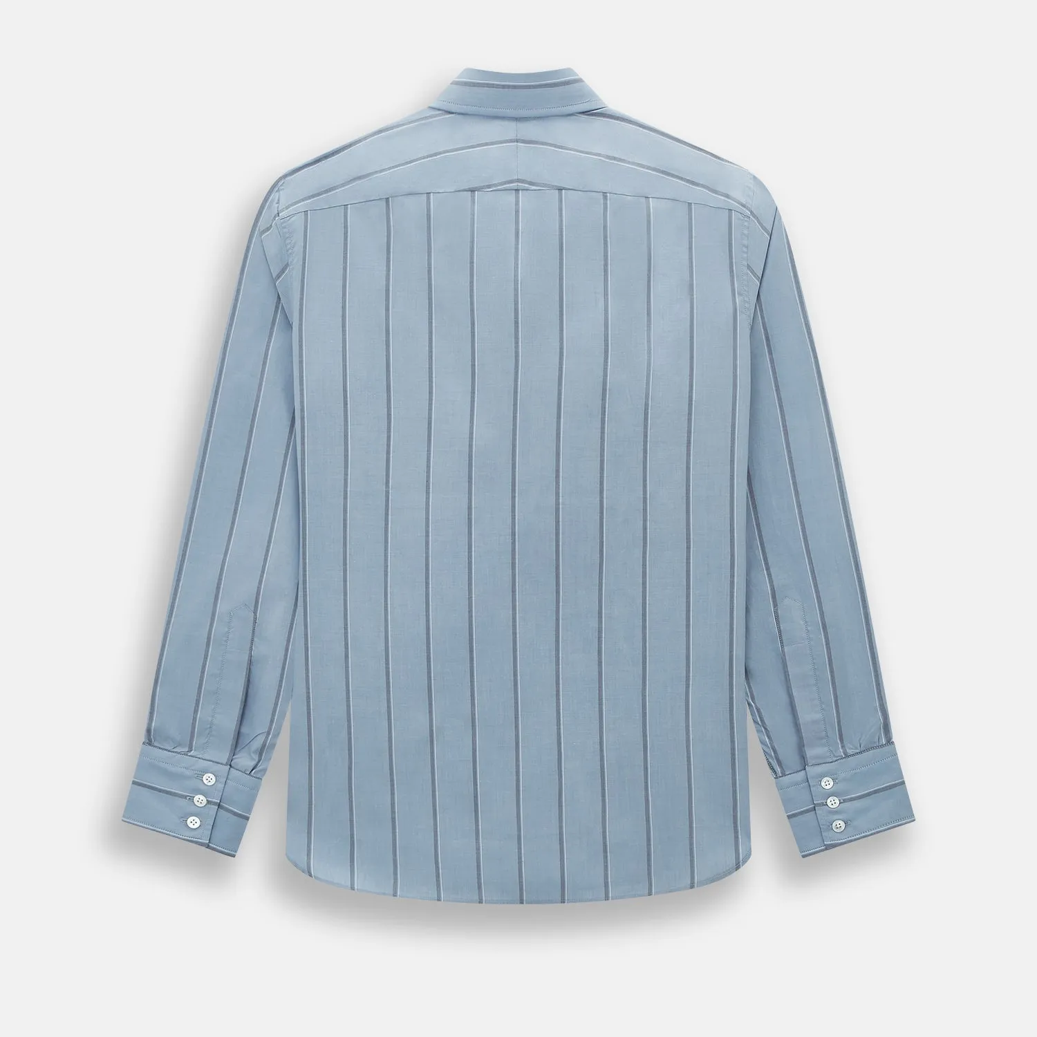 Steel Blue Track Stripe Westminster Shirt sold by Turnbull & Asser product image thumbnail 3
