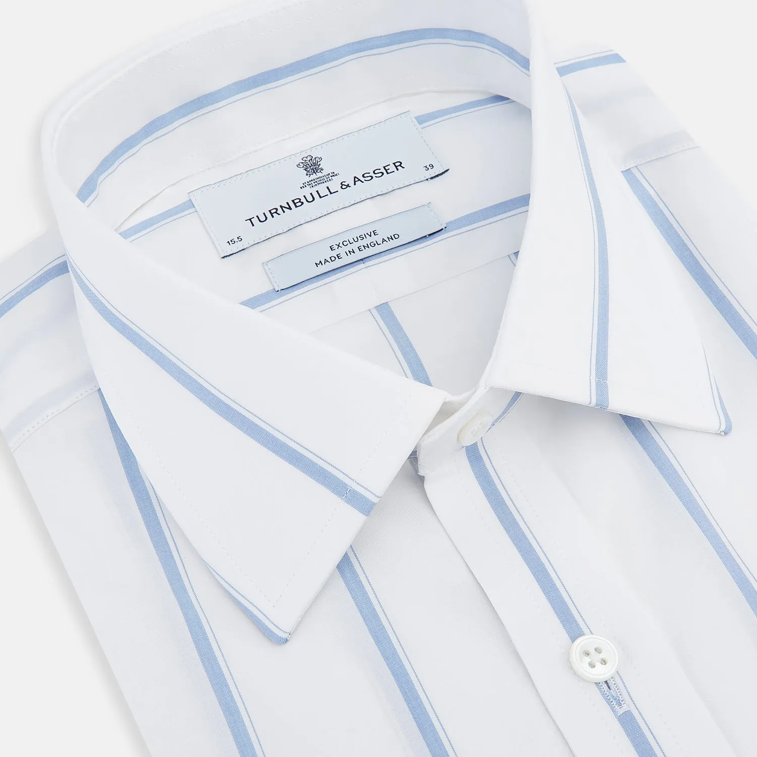 Colony Blue Track Stripe Mayfair Shirt sold by Turnbull & Asser product image thumbnail 2