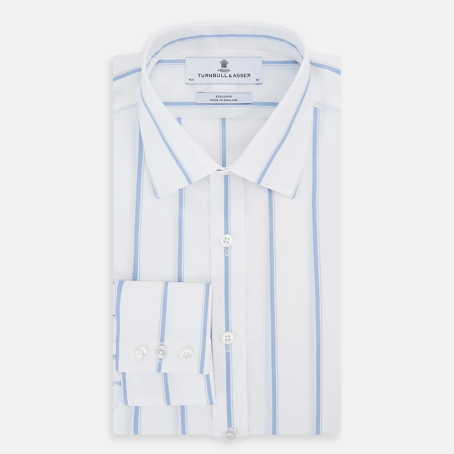 Colony Blue Track Stripe Mayfair Shirt sold by Turnbull & Asser product image thumbnail 5