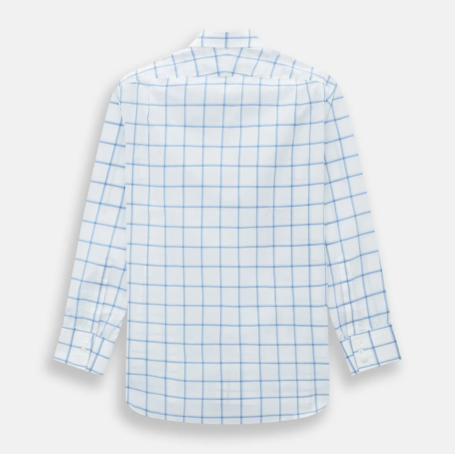 White with Colony Blue Grid Check Mayfair Shirt sold by Turnbull & Asser product image thumbnail 3