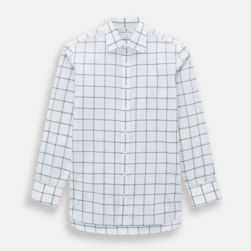 Grey Grid Check Mayfair Shirt sold by Turnbull & Asser