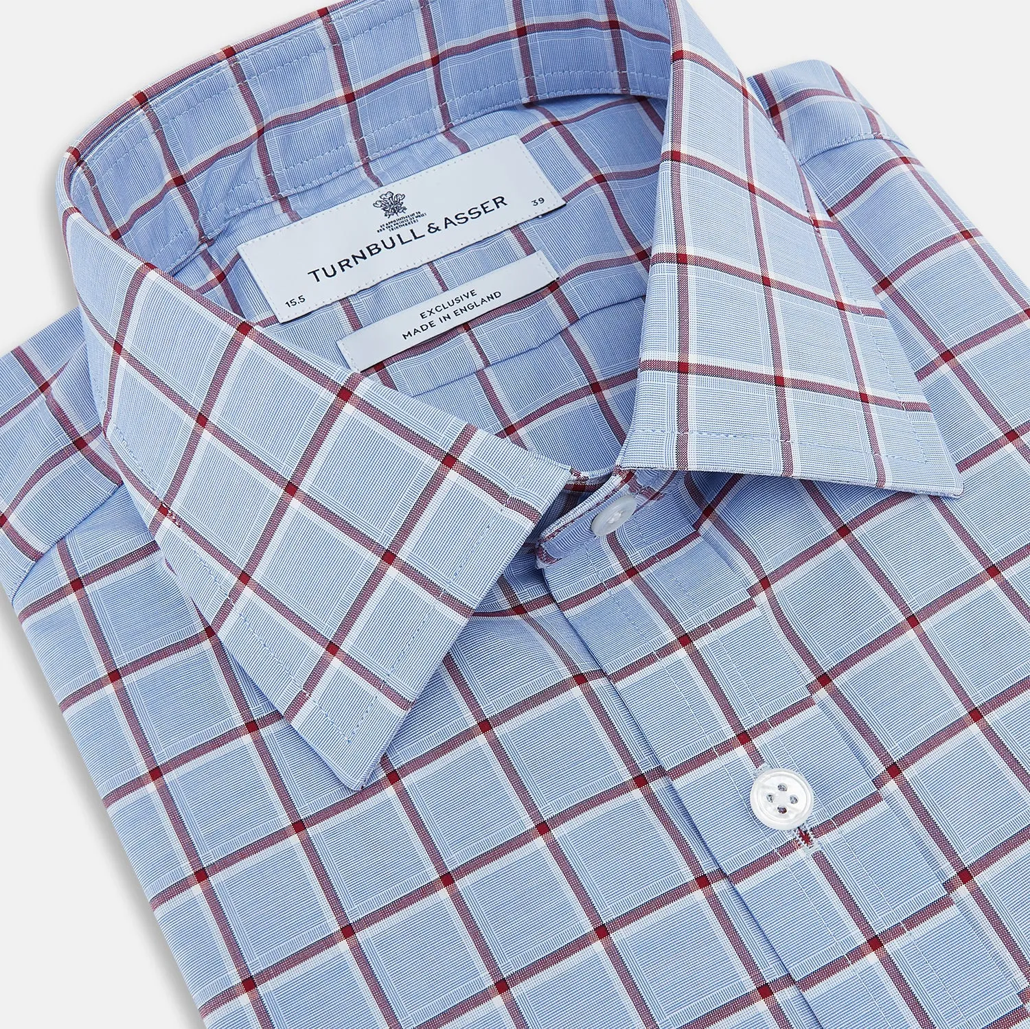 Blue and Burgundy Windowpane Mayfair Shirt sold by Turnbull & Asser product image thumbnail 2