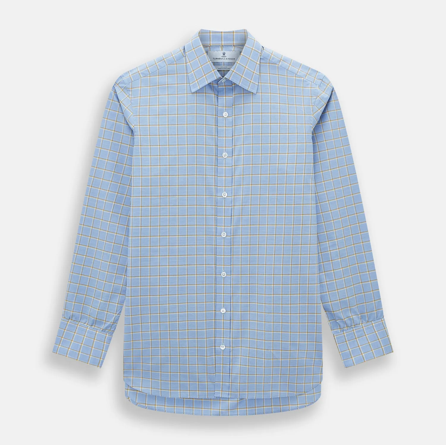 Blue and Yellow Windowpane Mayfair Shirt sold by Turnbull & Asser