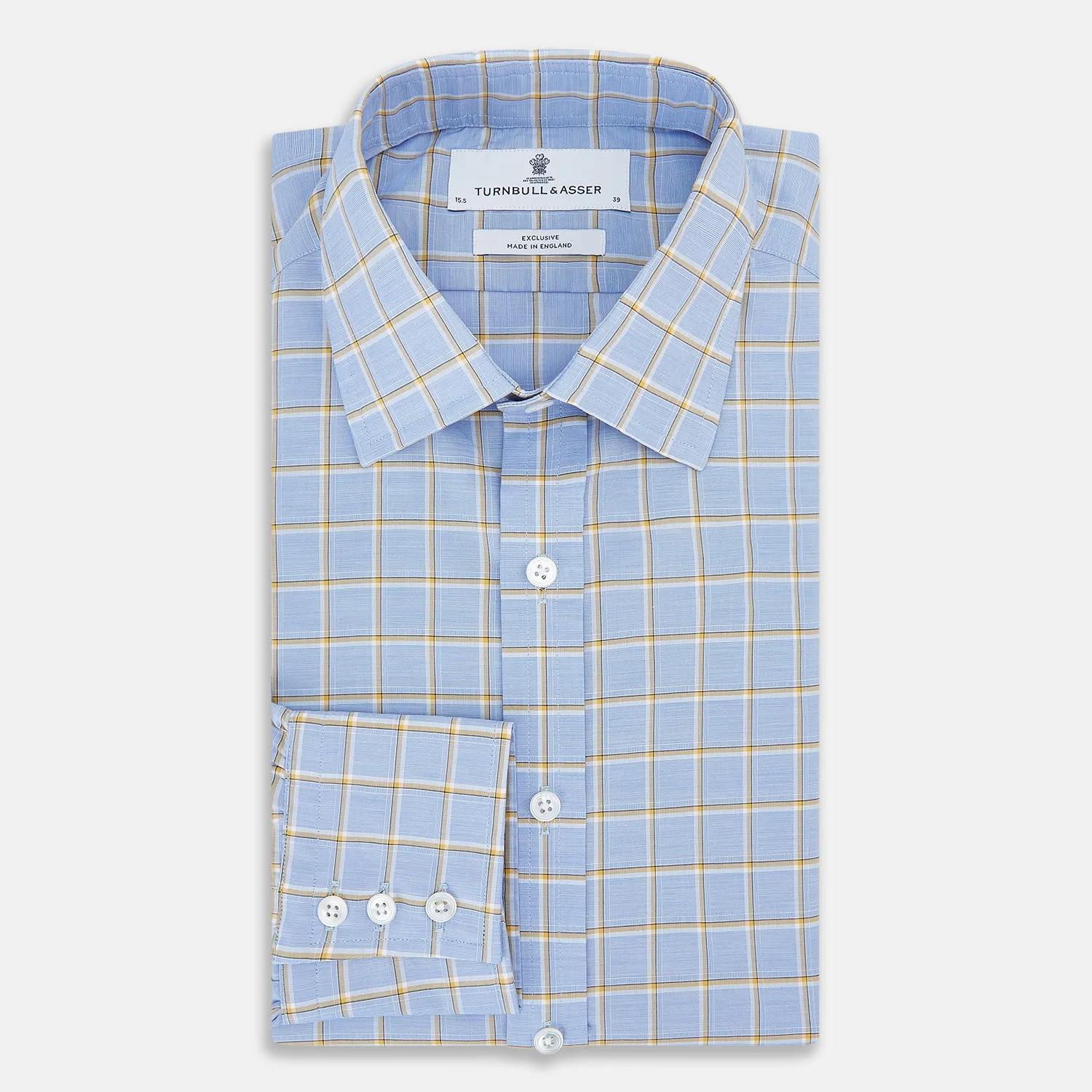 Blue and Yellow Windowpane Mayfair Shirt sold by Turnbull & Asser product image thumbnail 5