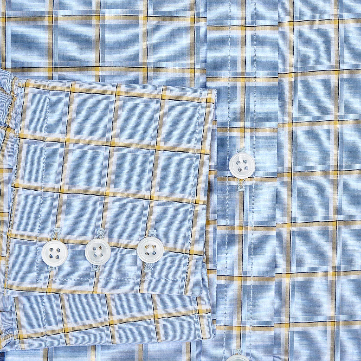 Blue and Yellow Windowpane Mayfair Shirt sold by Turnbull & Asser product image thumbnail 4