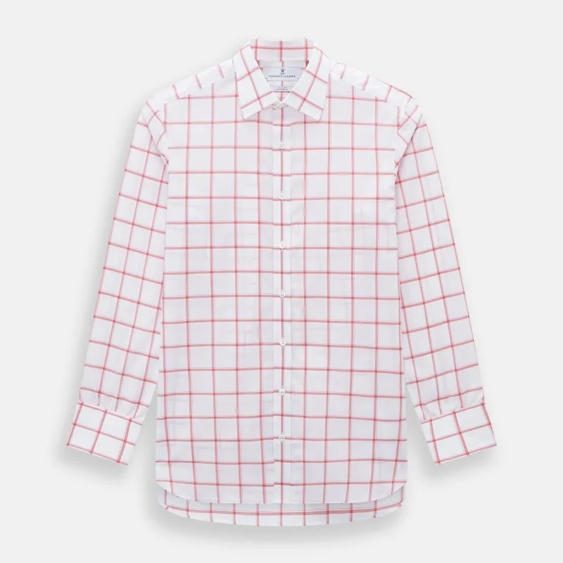 Coral Grid Check Mayfair Shirt sold by Turnbull & Asser