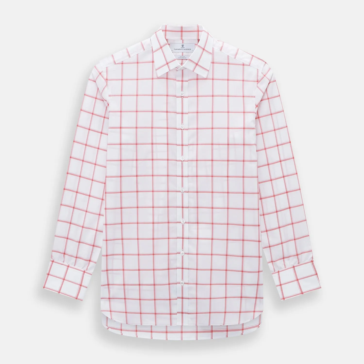 Coral Grid Check Mayfair Shirt sold by Turnbull & Asser