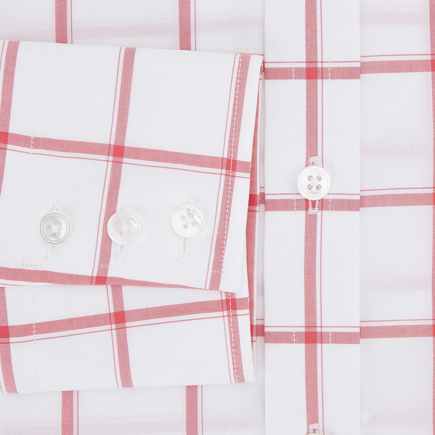 Coral Grid Check Mayfair Shirt sold by Turnbull & Asser product image thumbnail 4