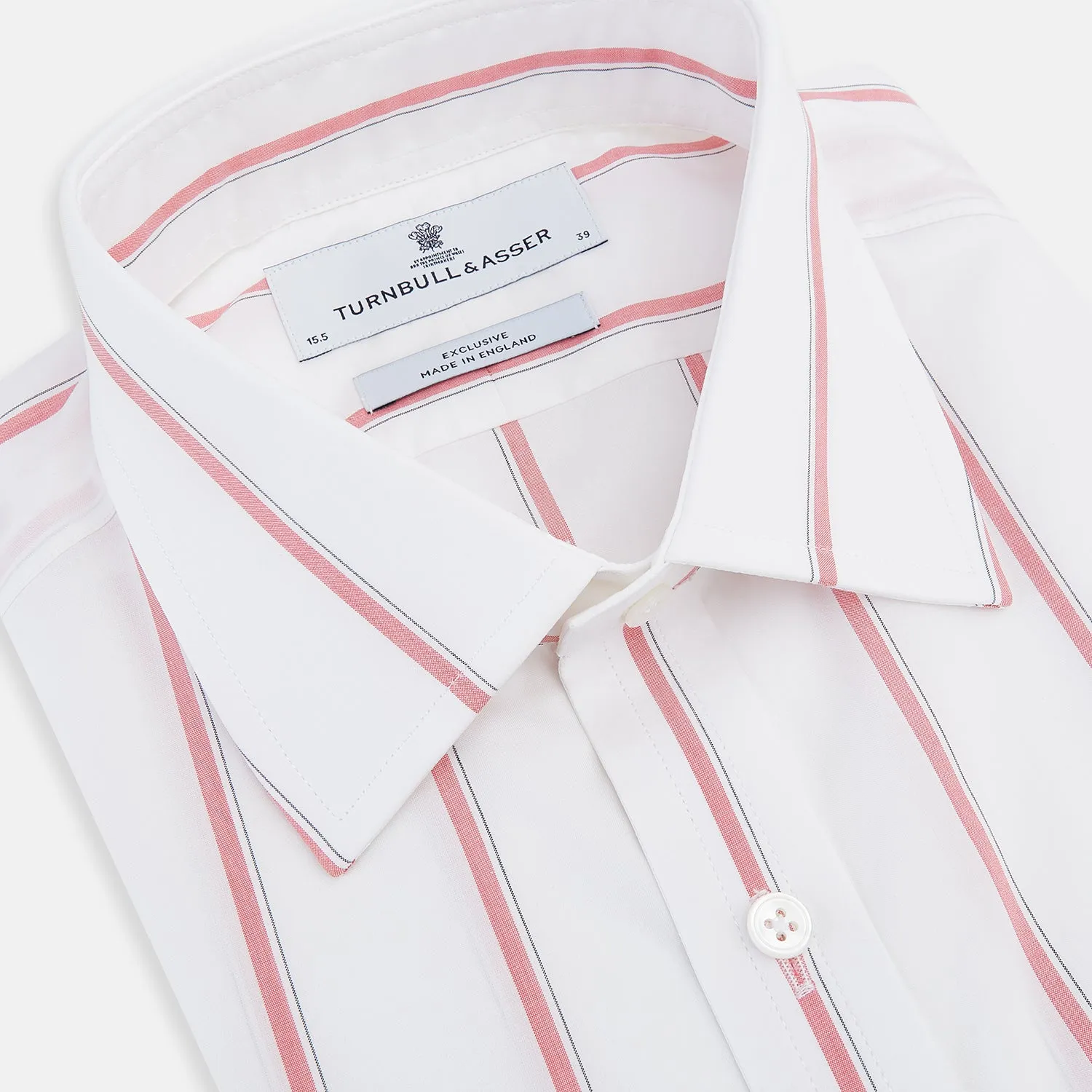 Coral Track Stripe Mayfair Shirt sold by Turnbull & Asser product image thumbnail 2