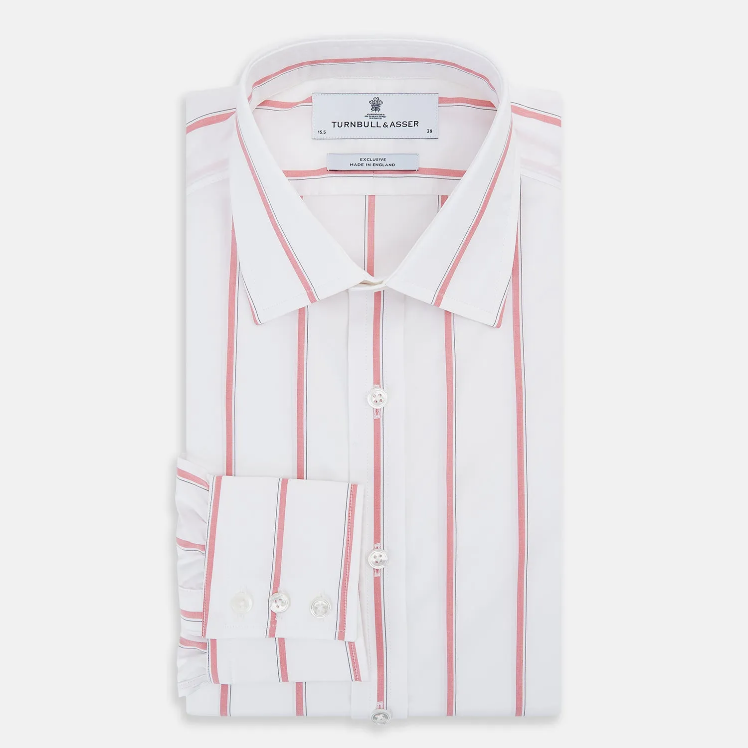 Coral Track Stripe Mayfair Shirt sold by Turnbull & Asser product image thumbnail 5