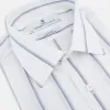 Steel Grey Track Stripe Mayfair Shirt sold by Turnbull & Asser
