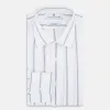Steel Grey Track Stripe Mayfair Shirt sold by Turnbull & Asser